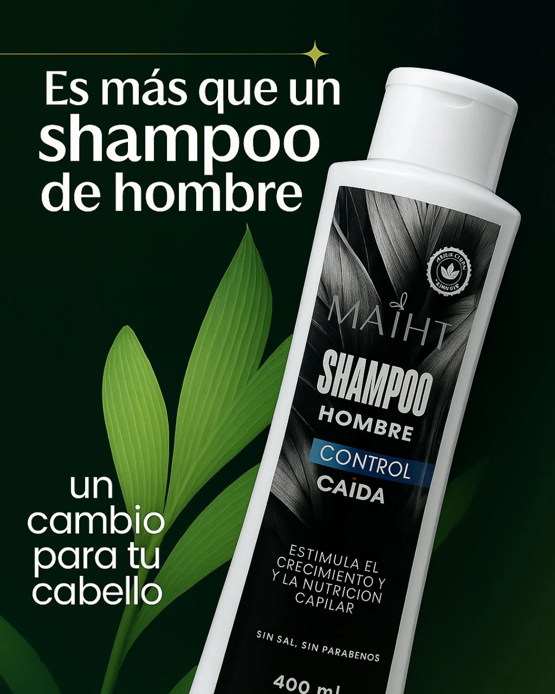 Shampoo Hombre Control Caída Maiht, 400 ml